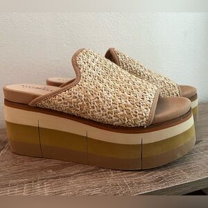 Women’s Gia Naked Feet Woven Tan Platform Sandals